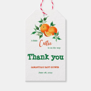 Étiquettes-cadeau Citrus Little Cutie Verdure Baby shower orange