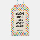 Étiquettes-cadeau Clair Coloré Checkerboard Fun Personnalisé (Devant)