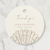 Étiquettes Cadeau Clamshell Elegant Baby Shower (Devant)