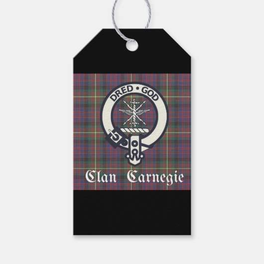 Étiquettes-cadeau Clan Carnegie Crest Tartan (Devant)