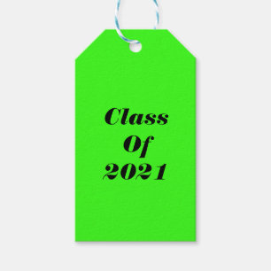 Étiquettes-cadeau Classe De 2021 Custom Neon Green Graduation Party