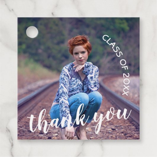 Étiquettes Cadeau Classe de Merci de graduation photo 2025 (Devant)