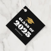 Étiquettes Cadeau Classe d'or noir moderne de Merci 2025 (Devant)