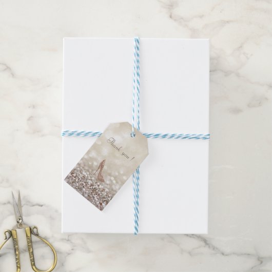 Étiquettes-cadeau Classé Luxe Élégant Glittery Bokeh, talon (Avec de laficelle)