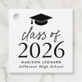 Étiquettes Cadeau Classe moderne de 2024 Black Script Graduation (Devant)