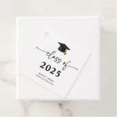 Étiquettes Cadeau Classe moderne de 2025 Black Script Graduation (En situation)