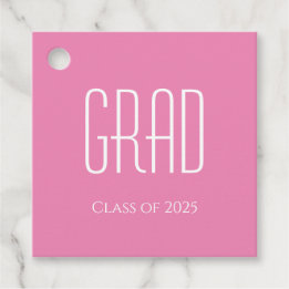 Étiquettes Cadeau Classe simple de 2025 Graduation Party mignon rose