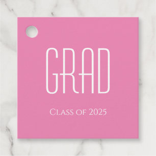 Étiquettes Cadeau Classe simple de 2025 Graduation Party mignon rose