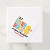 Étiquettes Cadeau Classe Valentines Lucky Duck Rubber Ducky (En situation)