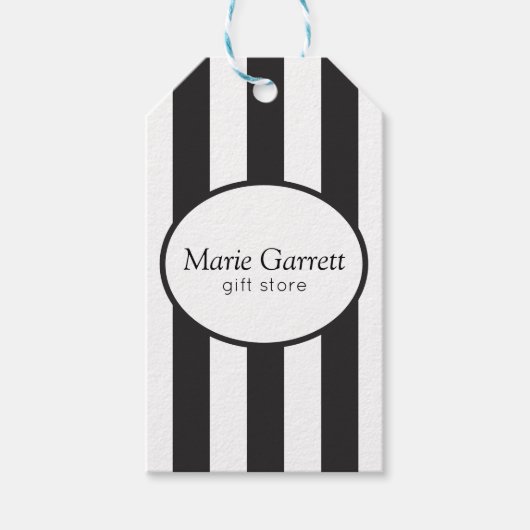 Étiquettes-cadeau Classic Black Stripes Business (Devant)