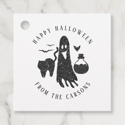 Étiquettes Cadeau Classic Black White Halloween Party Spider Web (Devant)