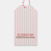 Étiquettes-cadeau Classic Christmas Green Red Stripes  (Dos)