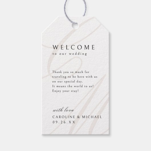 Étiquettes-cadeau Classic Elegance Script monogramme mariage faveur (Devant)