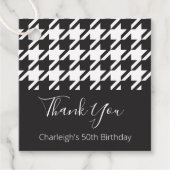 Étiquettes Cadeau Classic moderne noir et blanc Houndstooth (Devant)