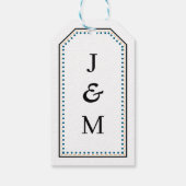 Étiquettes-cadeau Classic Monogram Wedding Border line (Dos)