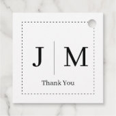 Étiquettes Cadeau Classic Monogram Wedding Border line (Dos)