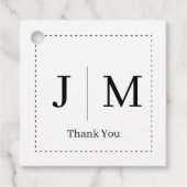 Étiquettes Cadeau Classic Monogram Wedding Border line (Devant)