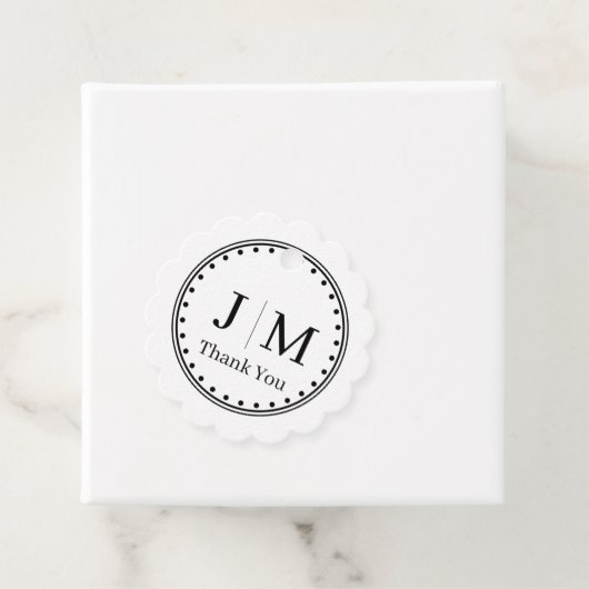 Étiquettes Cadeau Classic Monogram Wedding Border line (En situation)