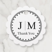 Étiquettes Cadeau Classic Monogram Wedding Border line (Dos)