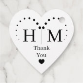 Étiquettes Cadeau Classic Monogram Wedding Heart Border (Dos)