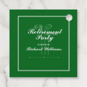 Étiquettes Cadeau Classic Retraite Golf Clubs Thème Vert Blanc (Dos)