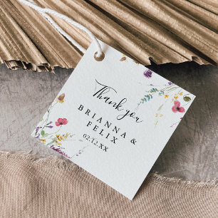 Étiquettes Cadeau Classique Colorful Wild Floral Wedding Favor Tags