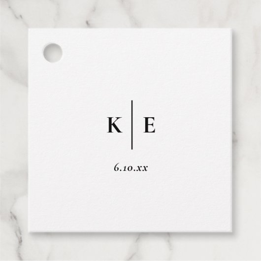 Étiquettes Cadeau classique Monogramme de mariage  (Devant)