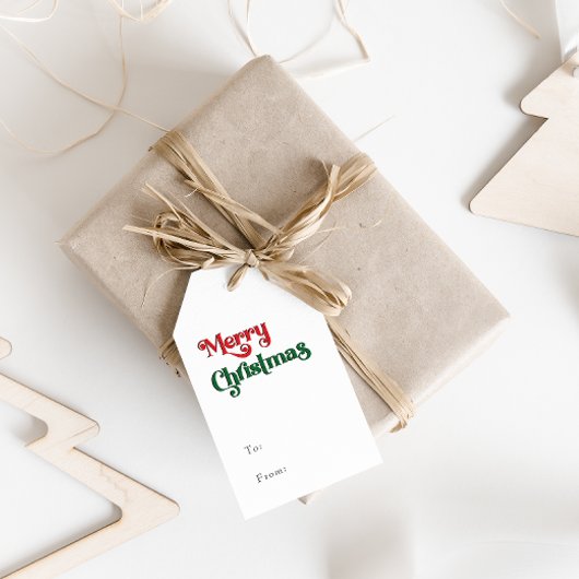 Étiquettes-cadeau Classique simple Joyeux Noël à et de