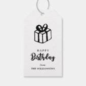 Étiquettes-cadeau Classique Typographie Simple Joyeux voeux d'annive (Devant)