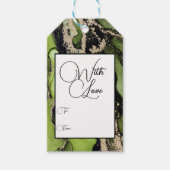 Étiquettes Cadeau Classiques Vertes de Fêtes Avec (Devant)