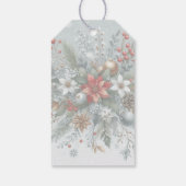 Étiquettes-cadeau Classy Dark Red Teal Blue Green Floral Wreath (Dos)