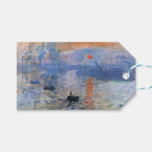 Étiquettes-cadeau Claude Monet Impression soleil levant 1872 Port Ar