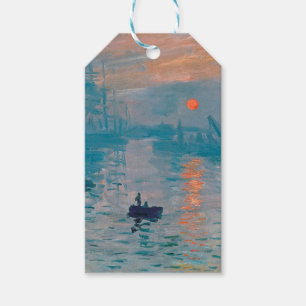 Étiquettes-cadeau Claude Monet Impression Soleil Levant Français