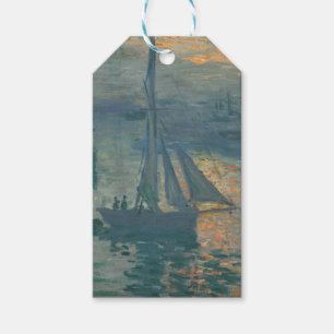 Étiquettes-cadeau Claude Monet Lever de soleil Marine Voilier Impres