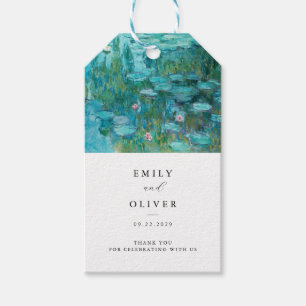 Étiquettes-cadeau Claude Monet Water Lilies Mariage