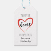 Étiquettes-cadeau Client d'appréciation du coeur de l'entreprise (Devant)