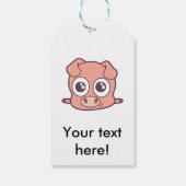 Étiquettes-cadeau Clipart mignon de porc (Dos)