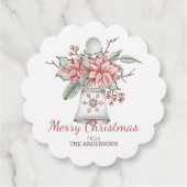 Étiquettes Cadeau Cloche de Noël Watercolor (Dos)