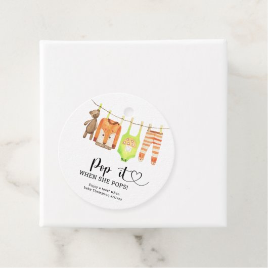 Étiquettes Cadeau Clothesline Pop it When she pops (En situation)