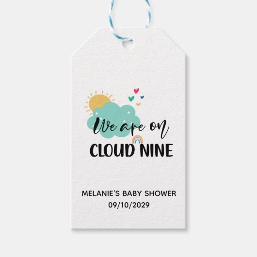 Étiquettes-cadeau Cloud Nine Baby Shower (Devant)