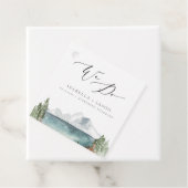 Étiquettes Cadeau CLOVER Boho Rustic Mountain Lake Mariage (En situation)