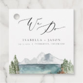 Étiquettes Cadeau CLOVER Boho Rustic Mountain Lake Mariage (Devant)