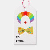 Étiquettes-cadeau Clown avec perruque arc-en-ciel (Devant)