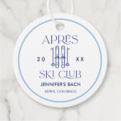 Étiquettes Cadeau Club Apres Ski Fête de Ski d'Hiver Bach (Devant)