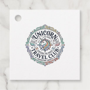 Étiquettes Cadeau Club de voyage Licorne Création originale Zazzle_1