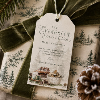 Étiquettes-cadeau Club Social Evergreen Noël Cosy