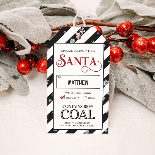 Étiquettes-cadeau Coals Special Delivery Naughty List Santa