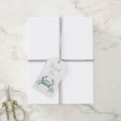Étiquettes-cadeau Coastal Watercolor Crab Personalized (Avec de la ficelle)
