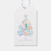 Étiquettes-cadeau Coastère Ocean Beach Seashell Christmas Tree (Devant)