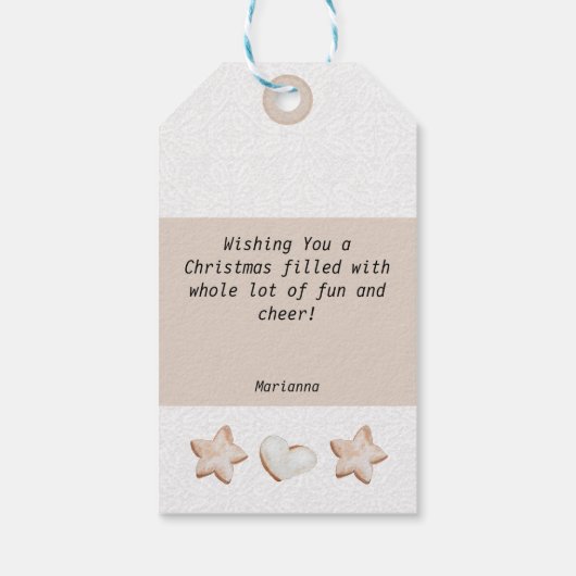 Étiquettes-cadeau Coca Chaud De Noël Et Cookies Aquarelle (Dos)